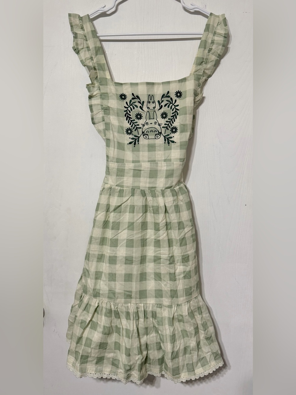 Her Universe My Neighbor Totoro Gingham Pinafore Skirtall Dress Plaid Hot Topic - Picture 4 of 15